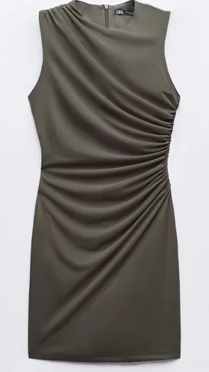 Zara Ruched High-Neck Dress thumbnail 1