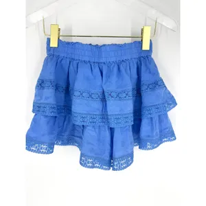 Altar'd State Winslow Blue Tiered Lace Clip Dot Mini Skort XS Boho Cottagecore thumbnail 4