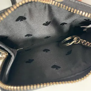 Kate Spade Leila Credit Card Holder Wristlet ID Key Ring Pebbled Leather Black thumbnail 8