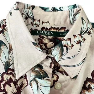 Lauren Ralph Lauren Pale‎ Pink Floral Cotton Button Down Shirt Delicate Feminine thumbnail 4