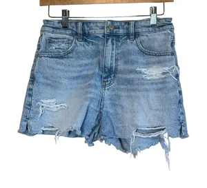 American Eagle Cut Off Women Mom Short Floral Pocket Embroidery Size US 2 thumbnail 1
