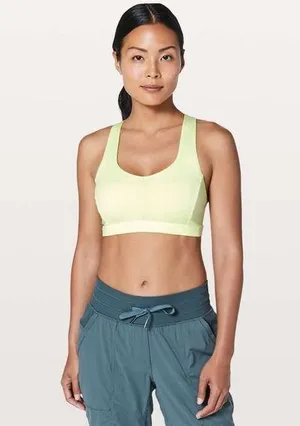 Lululemon Free To Be Serene Bra lime in color size 4 preowned thumbnail 1