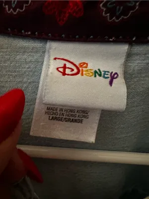 Vintage 90s Disney Mickey & Minnie Embroidered Denim Shirt Light Wash Button Up thumbnail 7