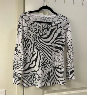 Cache vintage y2k animal print bedazzled top thumbnail 1