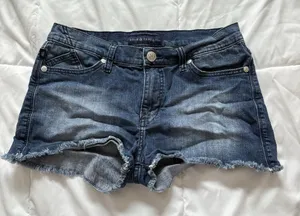 Vintage 90s Y2K Denim Micro Mini‎ Shorts Size 10 Preppy Girlie Baddie Grunge thumbnail 1