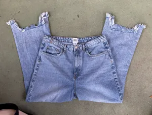 BDG urban outfitters Distressed light wash mom / flare jeans thumbnail 1