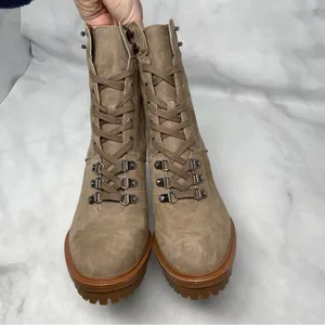 NEW Vince Camuto Emebrila Suede Platform Lug Sole Block Heel Combat Boots 10 thumbnail 5