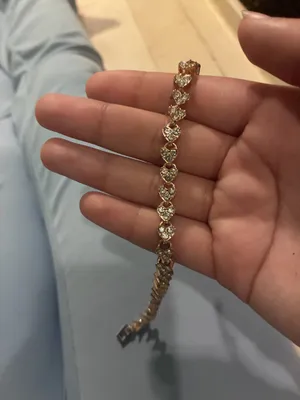 Rose Gold Heart Link Bracelet with Crystal Accents thumbnail 4