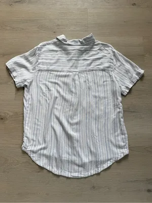 a.n.a White Button-Down Shirt with Light Blue Stripes thumbnail 3