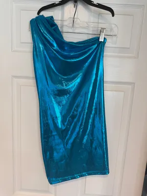 Amazon One sleeve aqua blue mini dress thumbnail 3