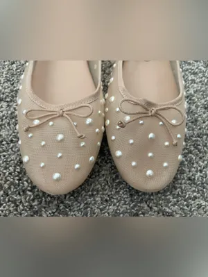 Women’s Dolce Vita Cadel Pearl Mesh Ballet Flats Beige Size 11 thumbnail 2