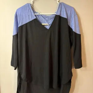 NWT‎ Free People black and blue top. Size XS thumbnail 1