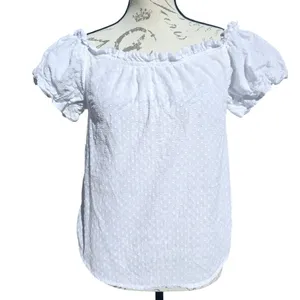 Anthropologie -1679 Maeve Sojourner Off-The-Shoulder Top‎ White Women's size 4 thumbnail 2