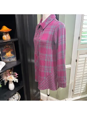Soft Surroundings Asymmetrical Plaid Button Front Tunic – XS thumbnail 9