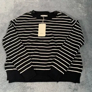 NWT Zara knit Black and White Striped Sweater medium thumbnail 1