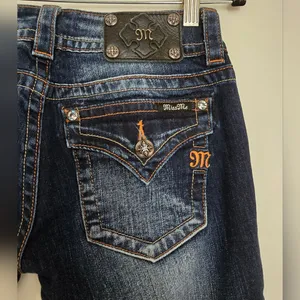 MISS ME Signature Boot Womens Low Rise Blue Denim Jeans thumbnail 4
