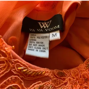 Illusion back prom evening gown size M Orange Size M thumbnail 12