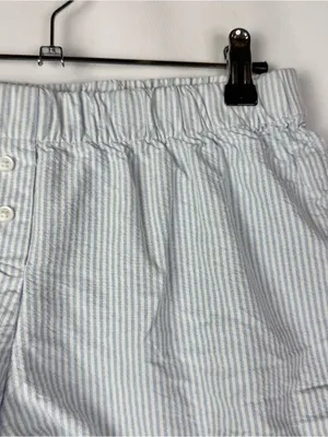 John Galt Blue & White Stripe Lounge Boxer Shorts OS thumbnail 4