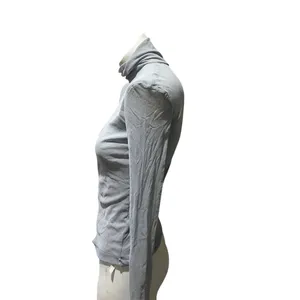 Intimately Free People Top Womens M Gray Sheer Mesh Turtleneck Long Sleeve thumbnail 3
