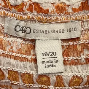 Cato‎ Orange Floral Smocked Crop Balloon Sleeve Top Boho Festival Womens 18/20 thumbnail 3