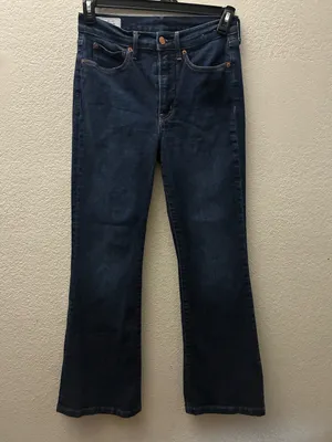 GAP 70's High Rise Flare Jeans in Dark Wash 28 thumbnail 3
