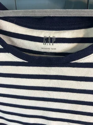 Gap Modern Tank Top Striped Sleeveless - Navy/White | Women’s Size XL thumbnail 2