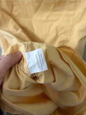 Saints & Secrets yellow asymmetrical one-shoulder ruched mini dress Sz M thumbnail 4