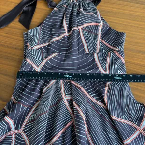 90s Vintage Steve Madden Halter Dress Size 10 Cotton Silk Boho Chic Retro Preppy thumbnail 16