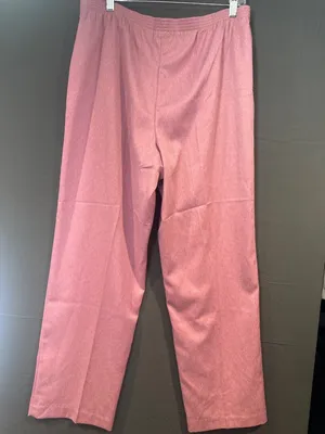 Women 12 Alfred Dunner Dusty Mauve Pull On Pants Elastic Waist Straight Leg Clas thumbnail 5