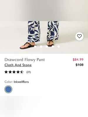NWT Cloth & Stone SET Satin Floral Blue Tank Pant M thumbnail 13