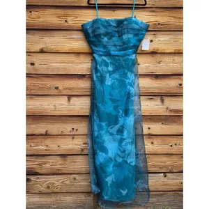 NWT Rene Ruiz Collection Teal Strapless Organza Gown Size 16 thumbnail 3