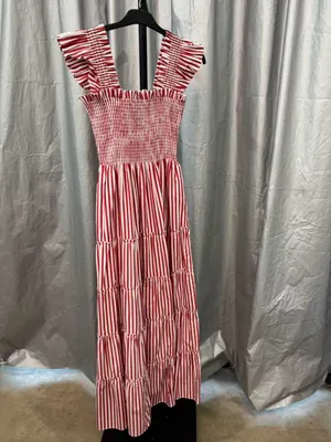 Hill House Home Ellie Nap Dress in Cherry Stripe, S thumbnail 3