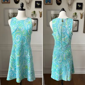 Lilly Pulitzer Kent Drop Waist Seaspray Knit Dress Size M thumbnail 2