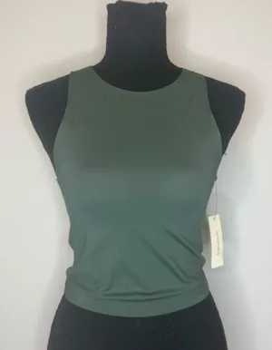 Francesca's Collections Forest Green Crewneck Tank thumbnail 1