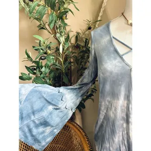 American Eagle Soft & Sexy Tie Dye Boho Top Crisscross Front Bell Sleeve S thumbnail 2