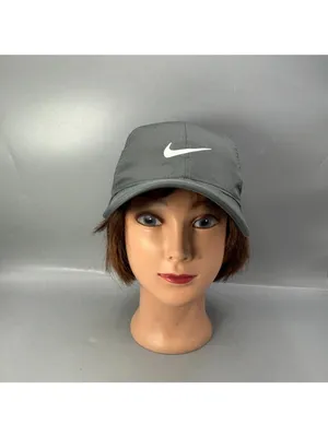 Nike Dri Fit Featherlight Golf Hat Womens One Size Gray Swoosh Logo Hook & Loop thumbnail 2