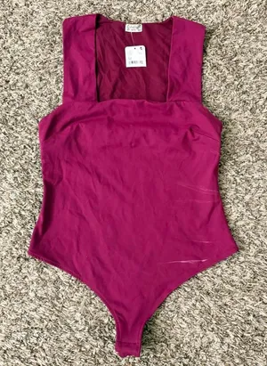 Free People Burgundy Bodysuit - M thumbnail 1