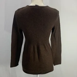 Sarah Spencer Wool Blend Brown V Neck Cardigan Sweater Size Large thumbnail 8