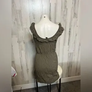 Windsor Olive Green Ruffle Mini Dress Size L Sleeveless Casual Summer thumbnail 4