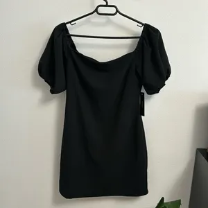 Lulus black off the shoulder dress thumbnail 2