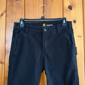 Carhartt womens Black slim fit jeans pants utility pants size 4 regular fit thumbnail 2