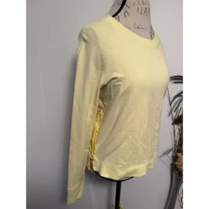 Lululemon Rejuvenate Crewneck Pullover Zipper Sweater Mellow Lemon‎ Size 10 Flaw thumbnail 2