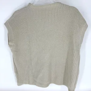 Shaker Knit Sweater Vest with Chest Pocket Beige‎ Size Medium thumbnail 3
