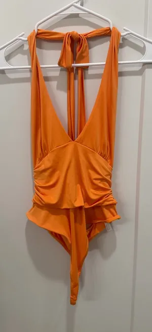 Urban Outfitters Orange Halter-Back Bodysuit thumbnail 1