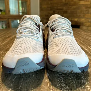 Altra Women's White Mesh Athletic Shoes with Maroon and Gray Accents thumbnail 6
