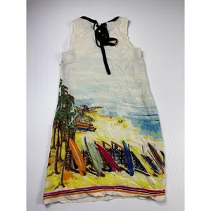 Juicy Couture Beach Print Dress Sleeveless Casual Sundress Black Trim‎ S thumbnail 8