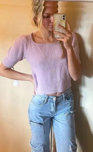 Happily Grey Purple Sweater thumbnail 1