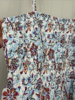 Target x Roller Rabbit Smocked Sleeveless Floral Maxi Dress Women’s Size Medium thumbnail 3