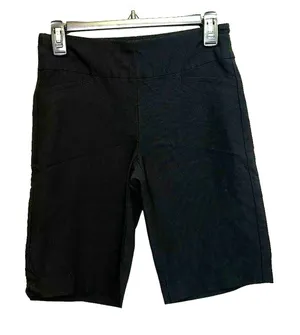 Attyre Black Bermuda Shorts Women's Size 2‎ Pull-On Stretch Flat Front Casual thumbnail 1