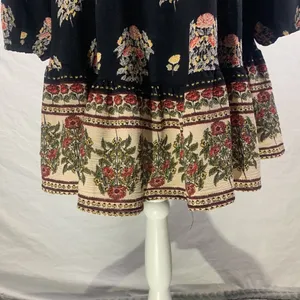 Funky Soul Long Sleeve Boho Hippie Black Floral Dress Size Medium thumbnail 4